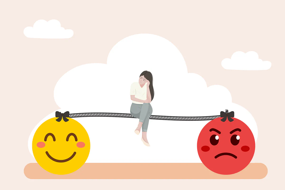 Facteur humain en parapente Le facteur humain en parapente - illustration avec un sourrire et un visage mécontant et une personne entre deux